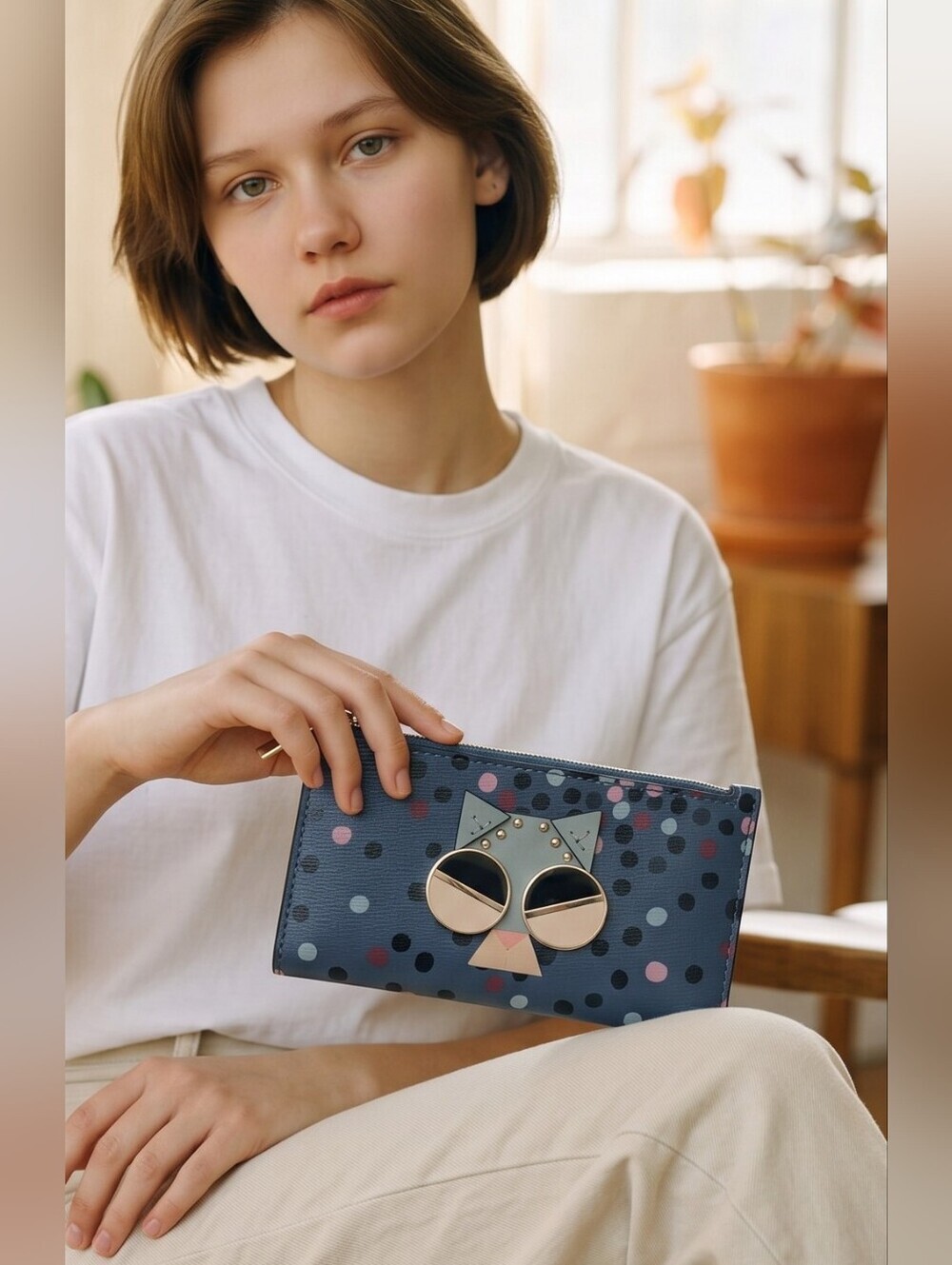 Kate Spade Smitten Kitten Polka Dot Bifold Wallet